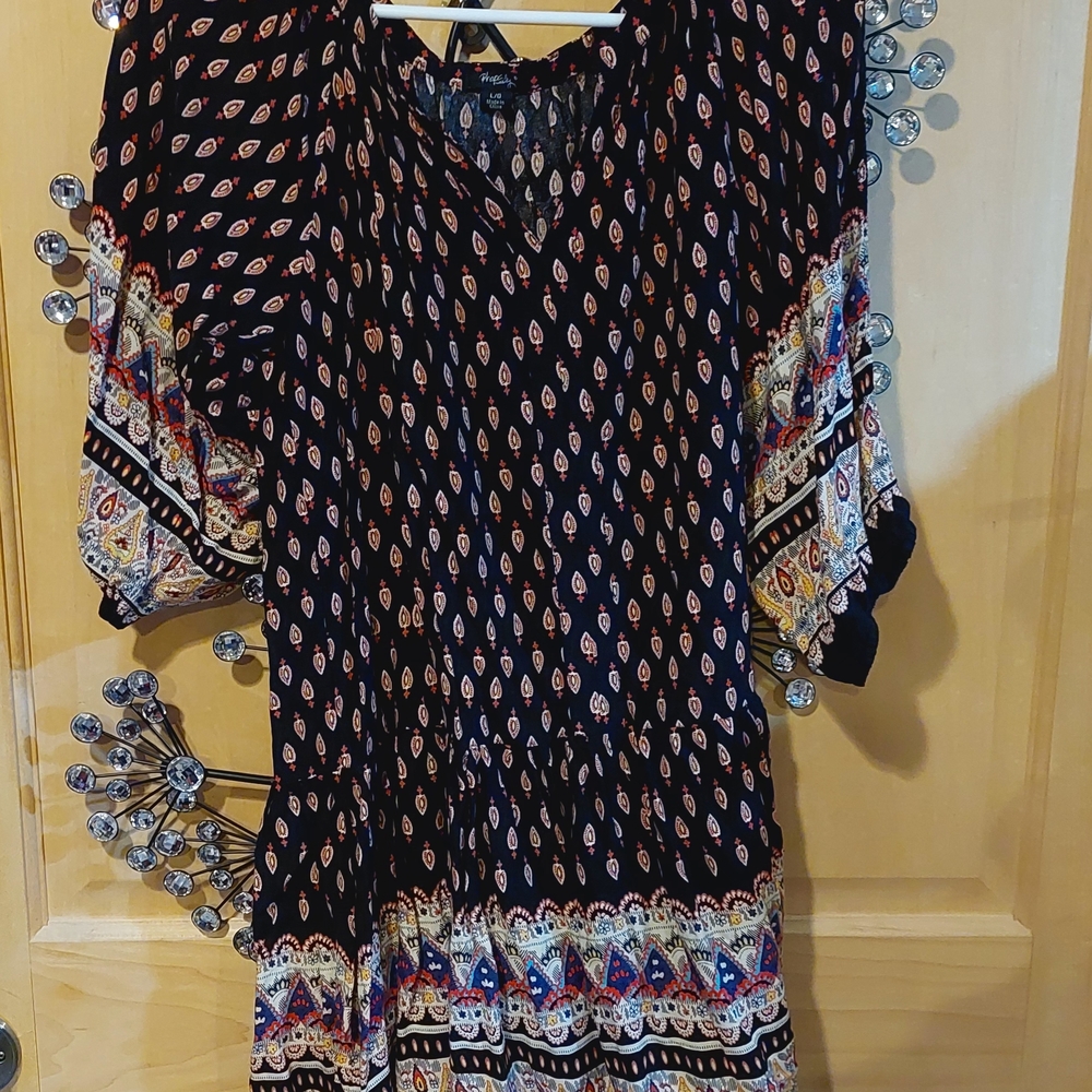 Rhapsody Black and Orange Bohemian Blouse